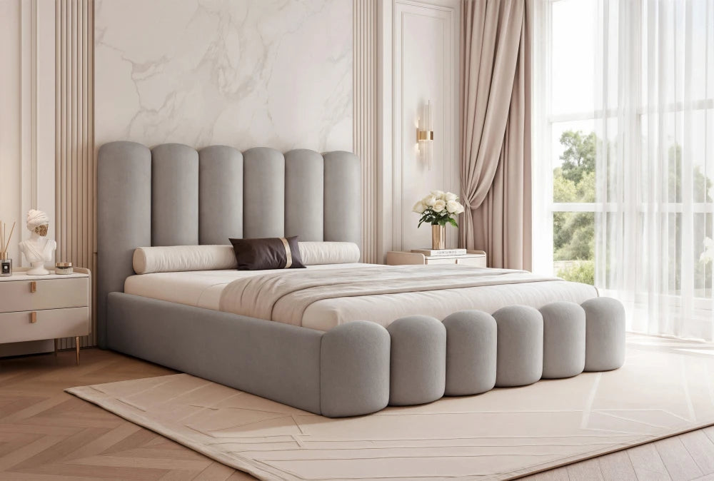 Pat 200 x 200 tapitat cu Catifea Magic velvet Gri Aveline