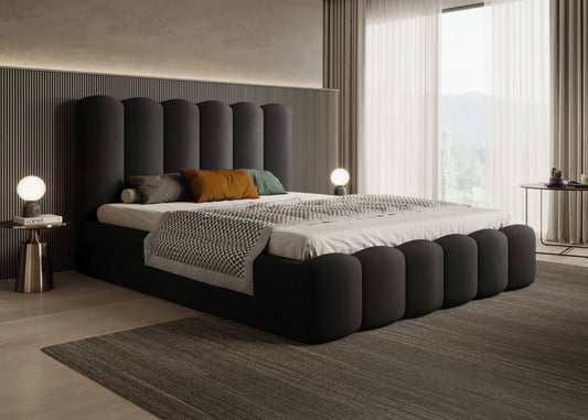 Pat 200 x 200 tapitat cu Catifea Magic velvet Negru Aveline