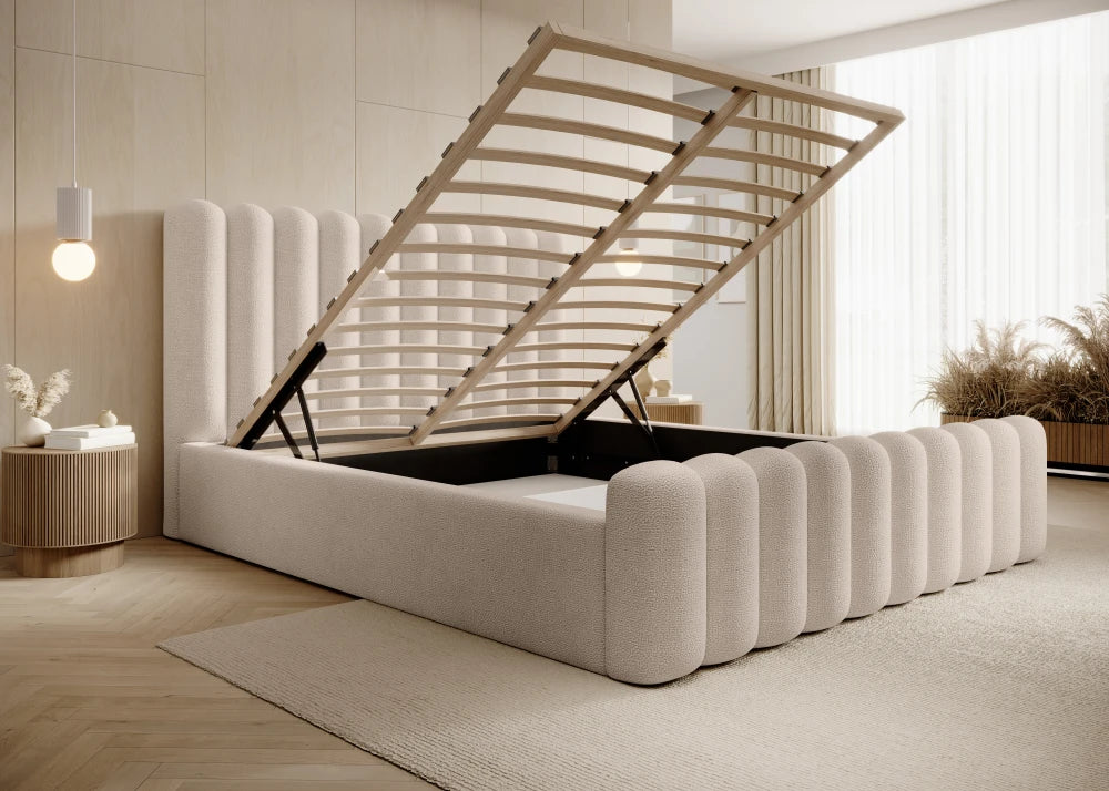 Pat 140 x 200 tapitat cu Chenille Perfect harmony Crem Mira