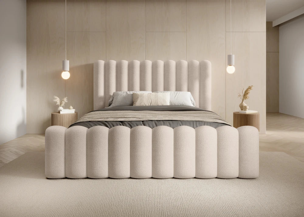 Pat 160 x 200 tapitat cu Chenille Perfect harmony Crem Mira