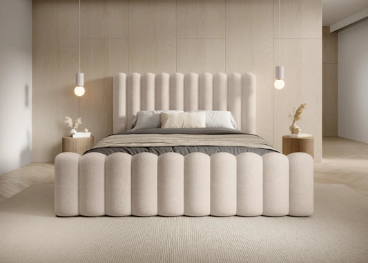 Pat 180 x 200 tapitat cu Chenille Perfect harmony Crem Mira