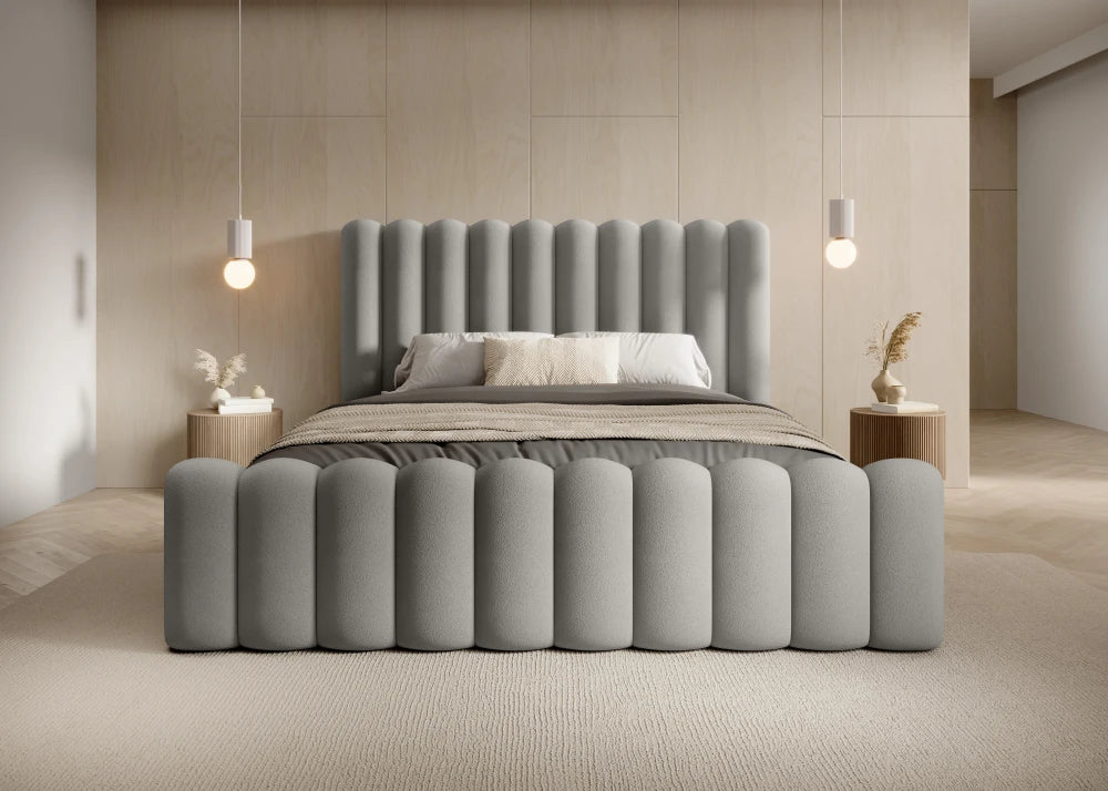 Pat 200 x 200 tapitat cu Catifea Magic velvet Gri deschis Mira