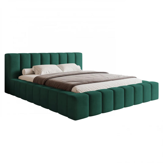 Pat 200 x 200 tapitat cu Catifea Dream velvet Verde smarald Cubo