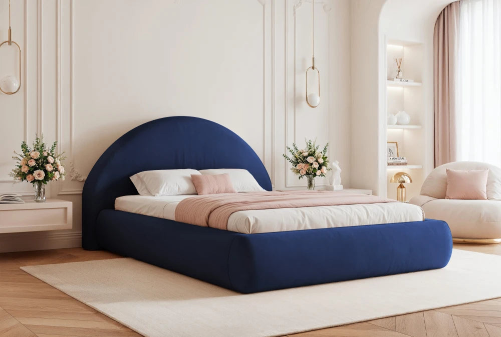 Pat 140 x 200 tapitat cu Catifea Magic velvet Albastru Velor