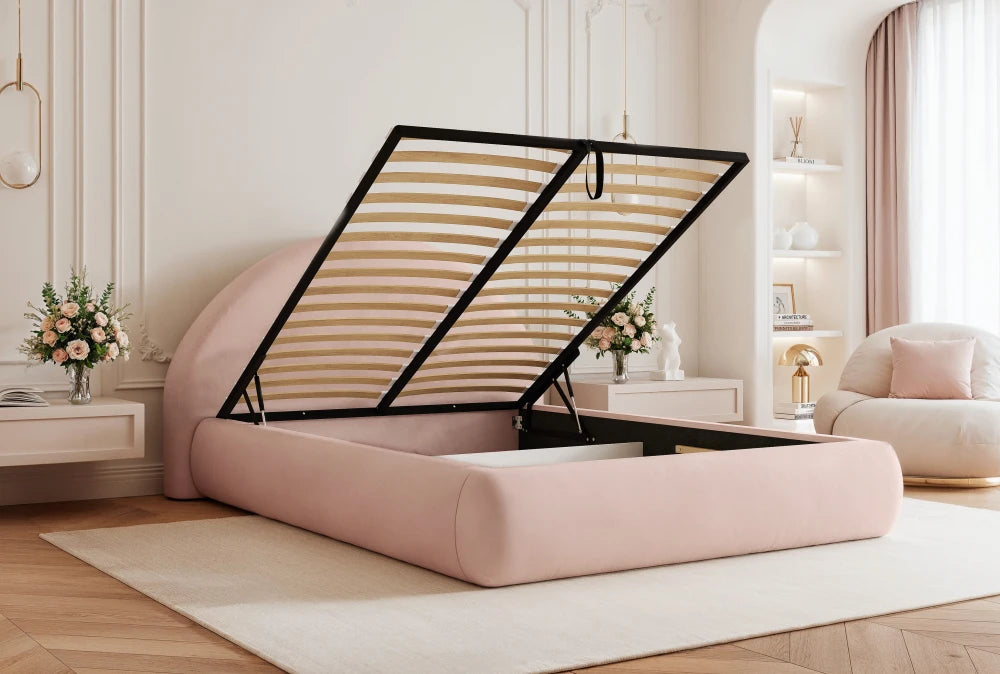 Pat 140 x 200 tapitat cu Catifea Magic velvet Bej Velor