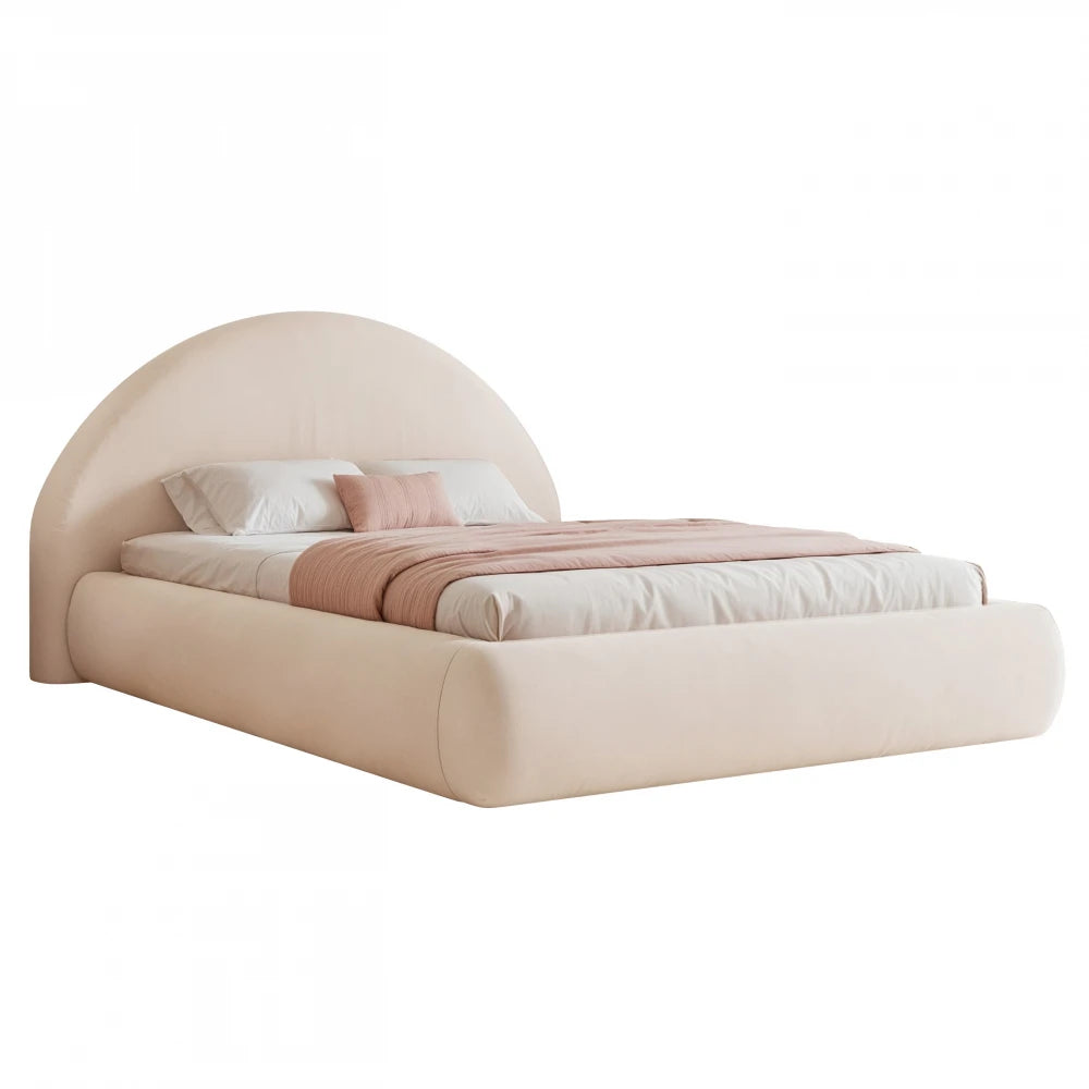 Pat 140 x 200 tapitat cu Catifea Magic velvet Ivory Velor
