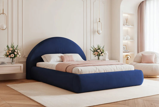 Pat 160 x 200 tapitat cu Catifea Magic velvet Albastru Velor