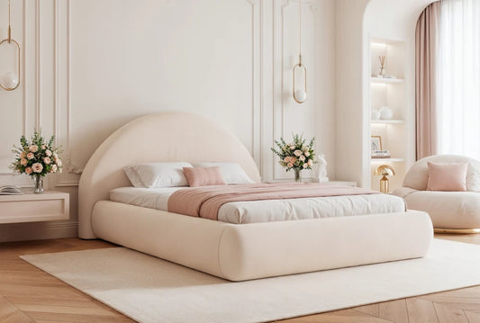 Pat 160 x 200 tapitat cu Catifea Magic velvet Ivory Velor