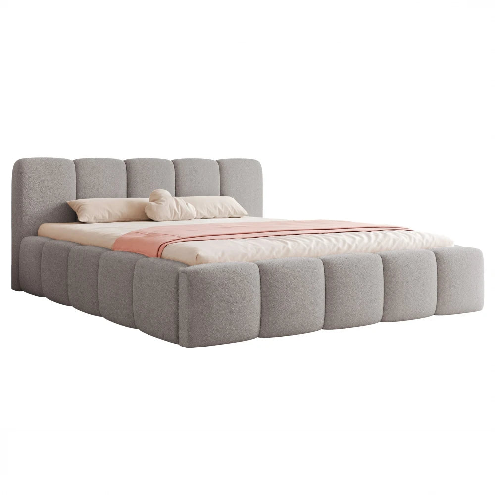 Pat 200 x 200 tapitat cu Stofa Loop Gri Aeris