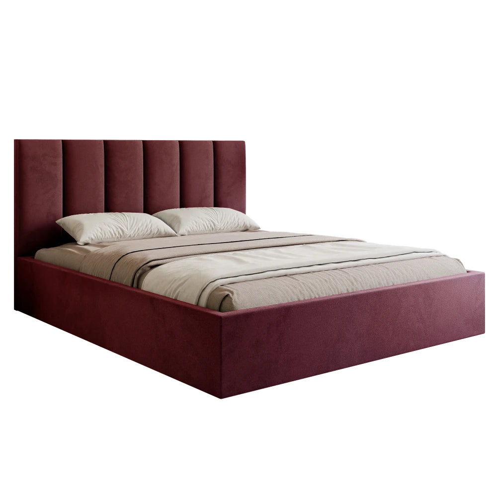 Pat 140 x 200 tapitat cu Catifea Velutto Rosu Riam