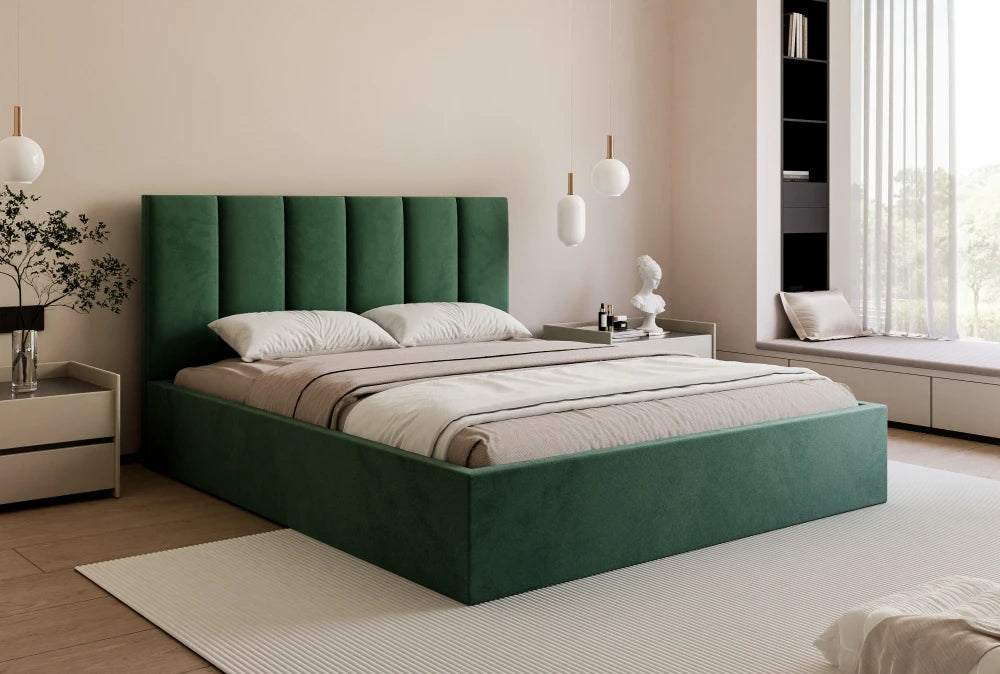 Pat 200 x 200 tapitat cu Catifea Velutto Verde Riam