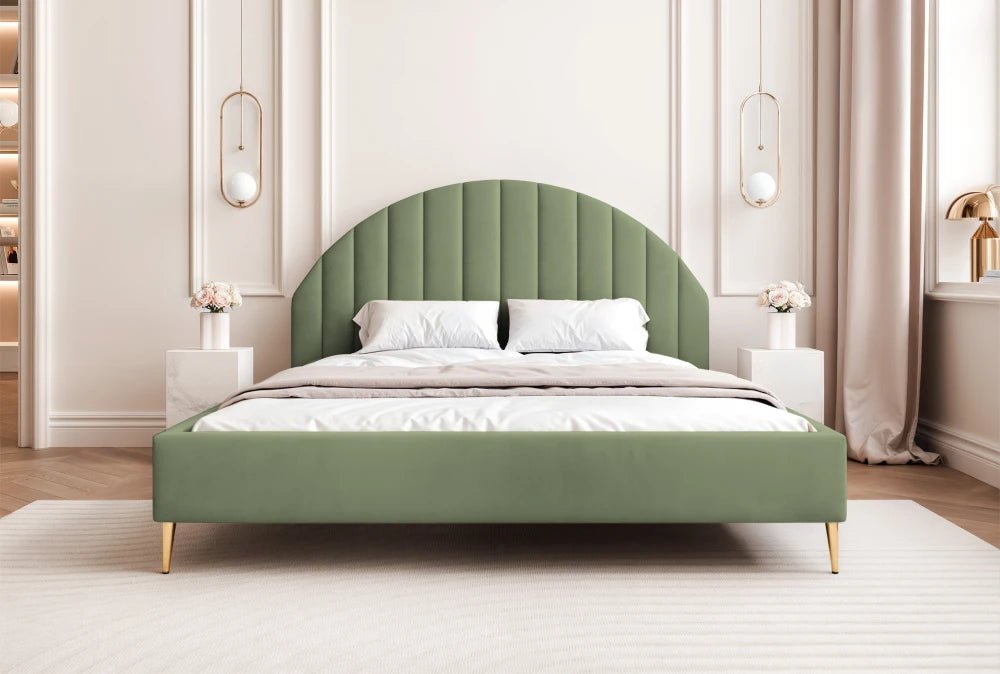Pat 180 x 200 tapitat cu Catifea Dream velvet Verde Milan