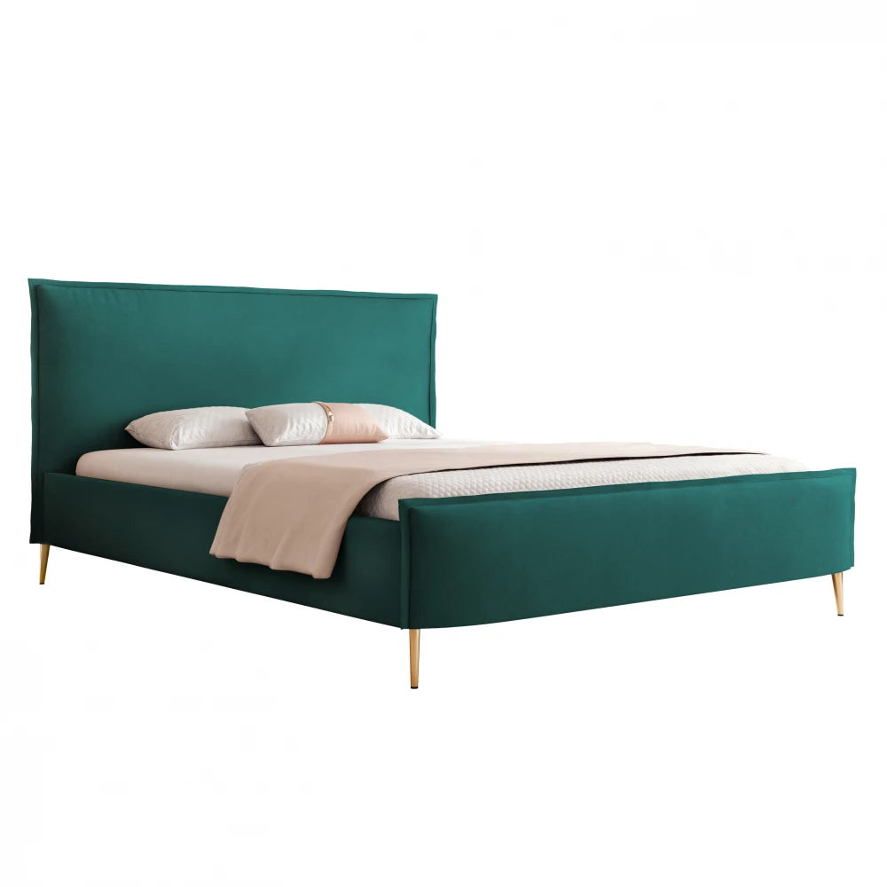 Pat 180 x 200 tapitat cu Catifea Dream velvet Verde smarald Talo