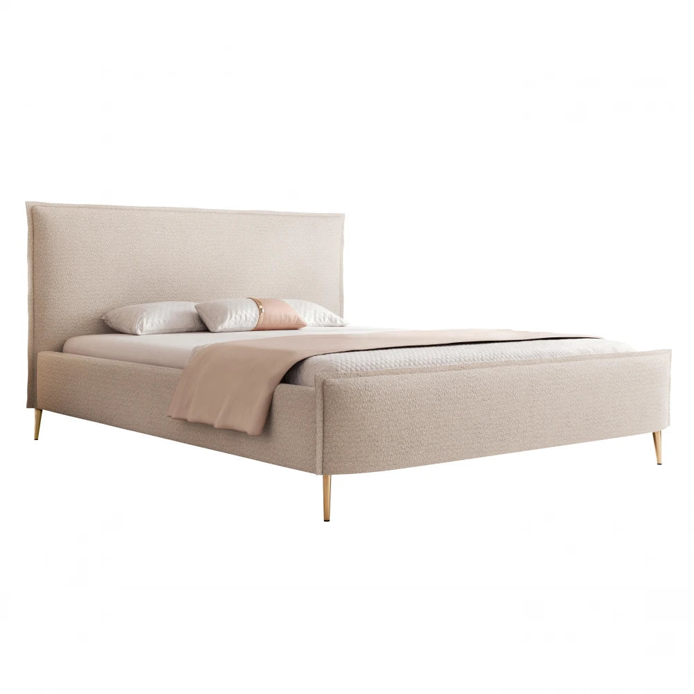 Pat 200 x 200 tapitat cu Textil Vibe Bej inchis Talo