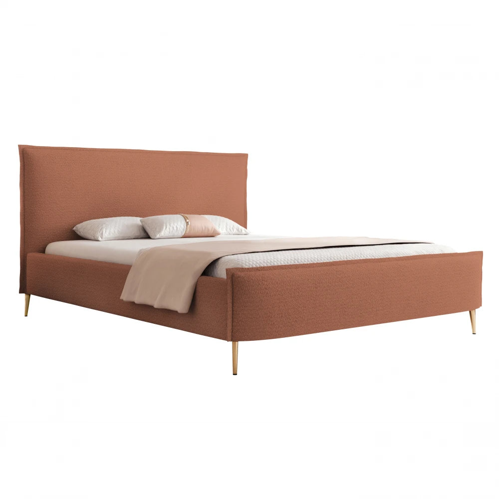 Pat 200 x 200 tapitat cu Textil Vibe Maro Talo