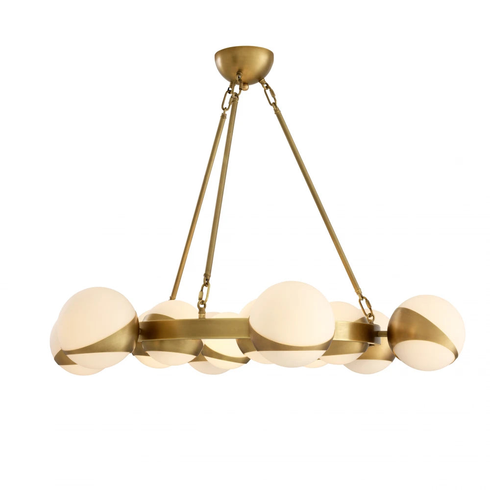 Candelabru din Metal Alama si Sticla Alb H73xD96cm Piazetta Eichholtz