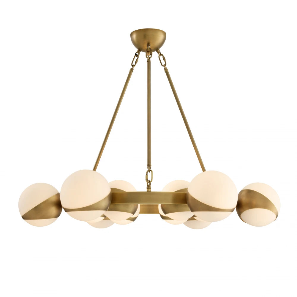 Candelabru din Metal Alama si Sticla Alb H73xD96cm Piazetta Eichholtz