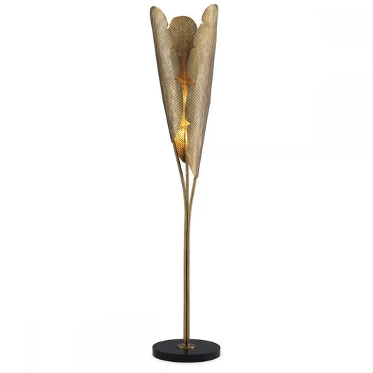 Lampa de podea din Metal/Granit Alama/Negru si Metal Alama H180xD36cm Plantain Eichholtz