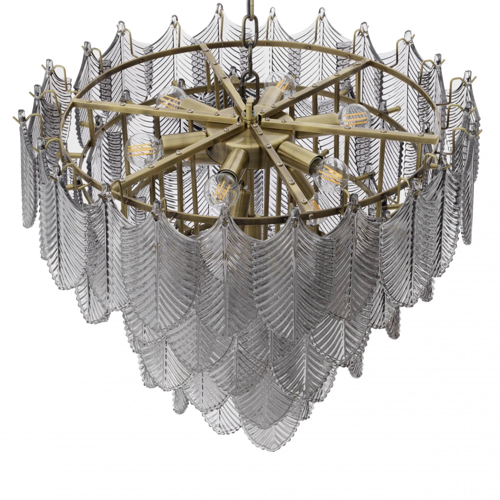 Candelabru din Metal Alama si Sticla Fumuriu H53xD62cm Verbier S Eichholtz