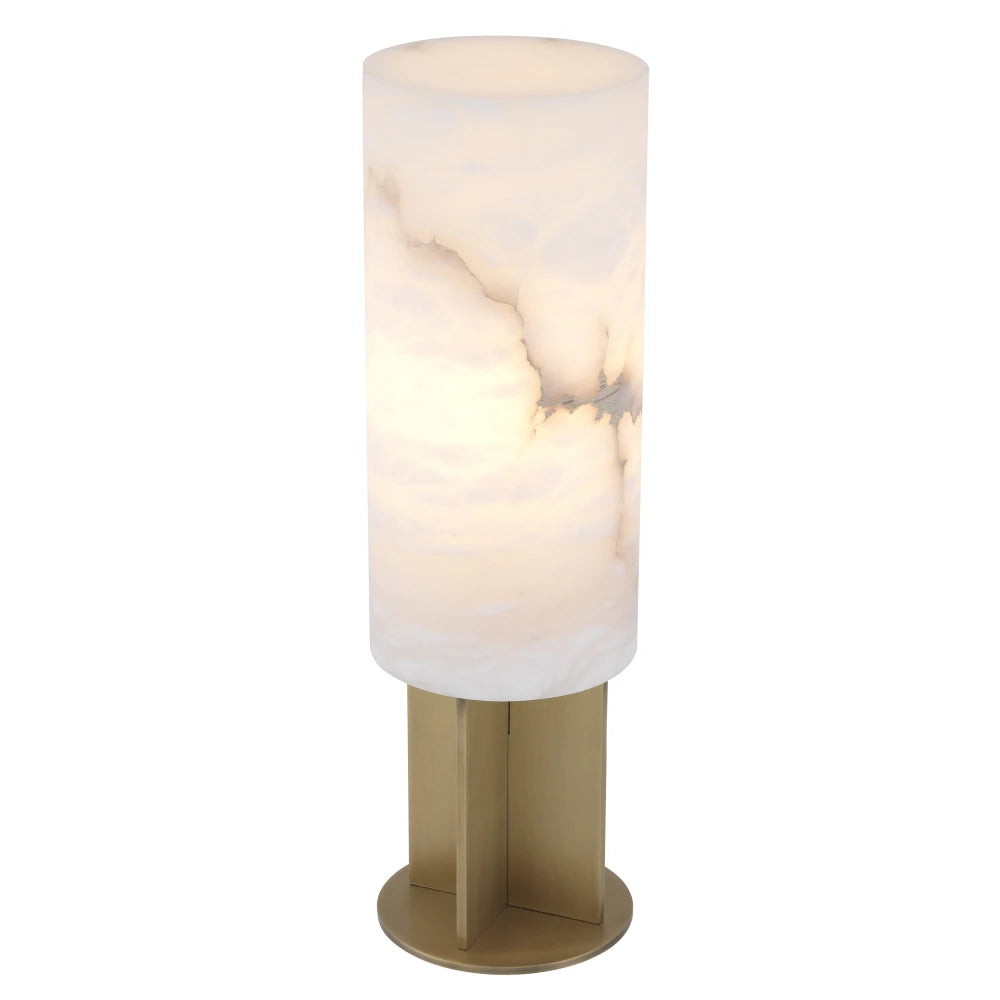 Veioza din Metal Alama si Alabastru Alb H47xD14cm Giorgina Eichholtz