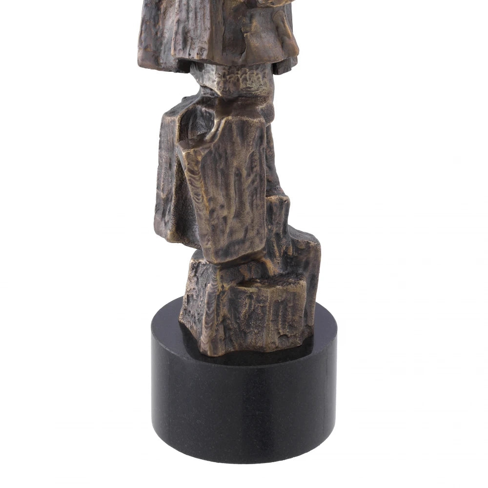 Veioza din Metal/Granit Alama/Negru si Stofa Negru H113xD55cm Noto Eichholtz