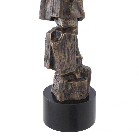 Veioza din Metal/Granit Alama/Negru si Stofa Negru H113xD55cm Noto Eichholtz