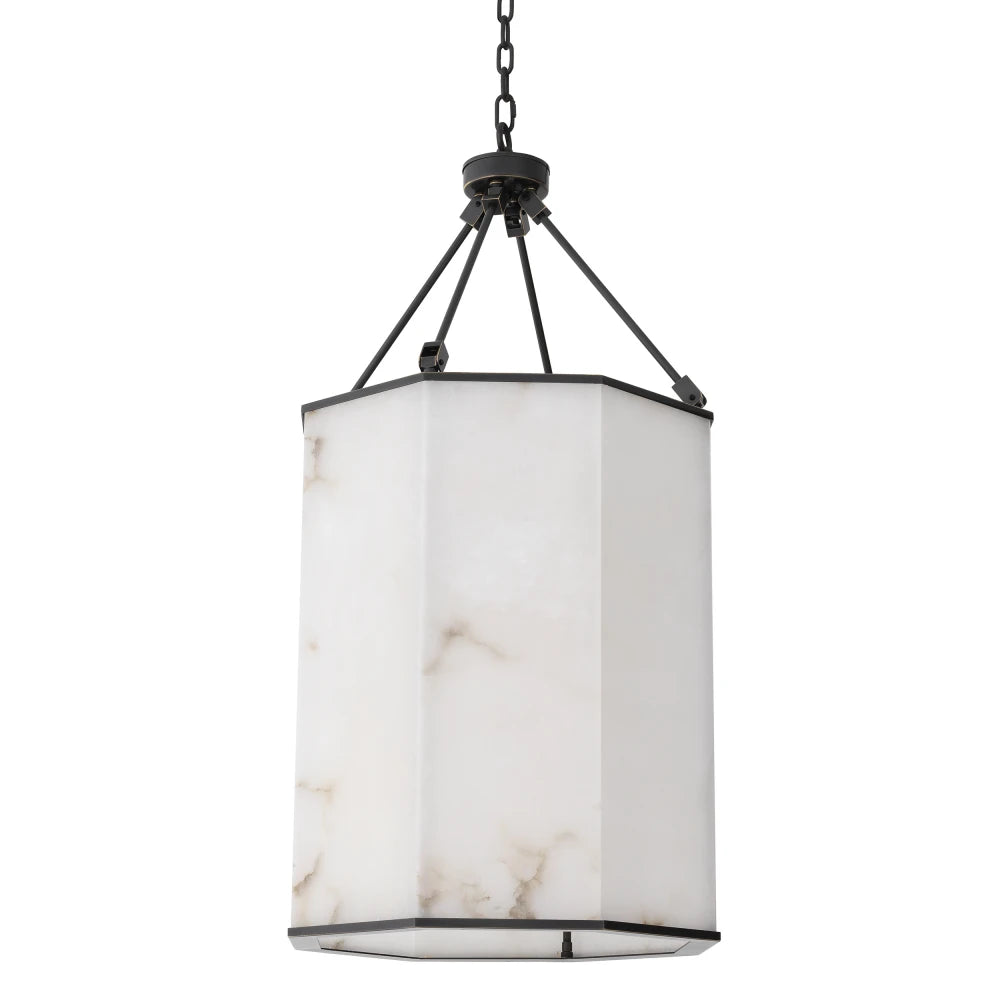 Pendul din Metal Bronz si Alabastru Alb H95xL49cm Victoire L Eichholtz