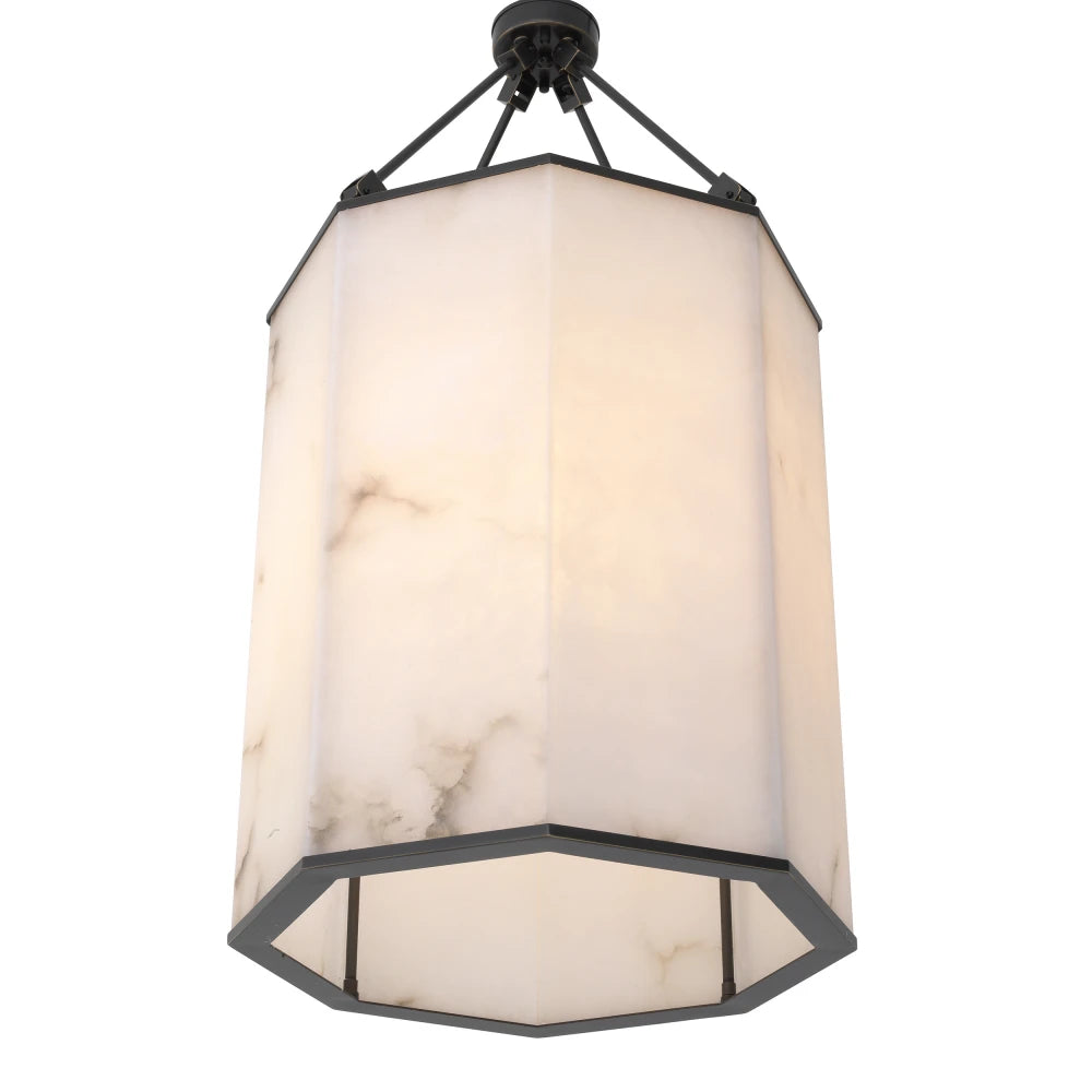 Pendul din Metal Bronz si Alabastru Alb H95xL49cm Victoire L Eichholtz