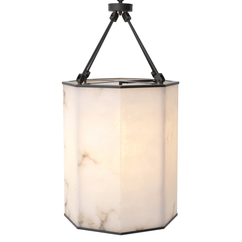 Pendul din Metal Bronz si Alabastru Alb H95xL49cm Victoire L Eichholtz