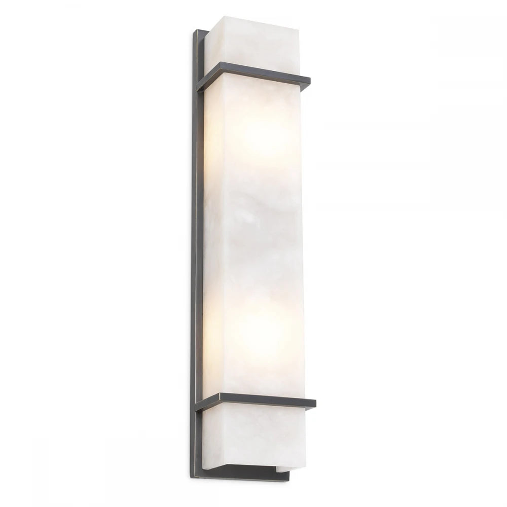 Aplica de perete din Metal Bronz si Alabastru Alb H60xL13cm Spike L Eichholtz