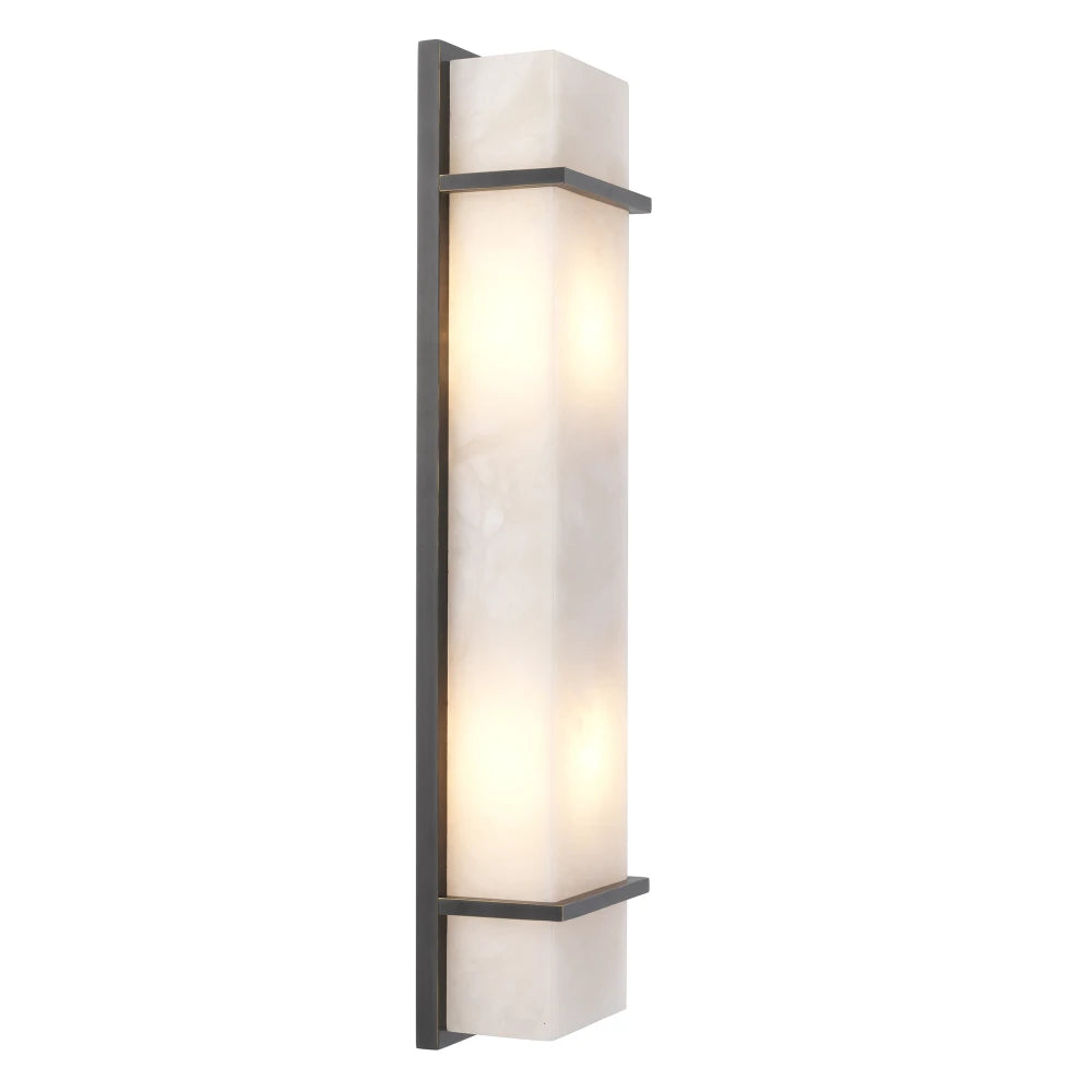Aplica de perete din Metal Bronz si Alabastru Alb H60xL13cm Spike L Eichholtz