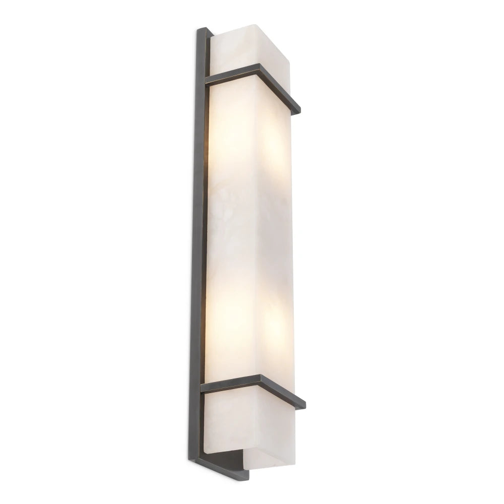 Aplica de perete din Metal Bronz si Alabastru Alb H60xL13cm Spike L Eichholtz