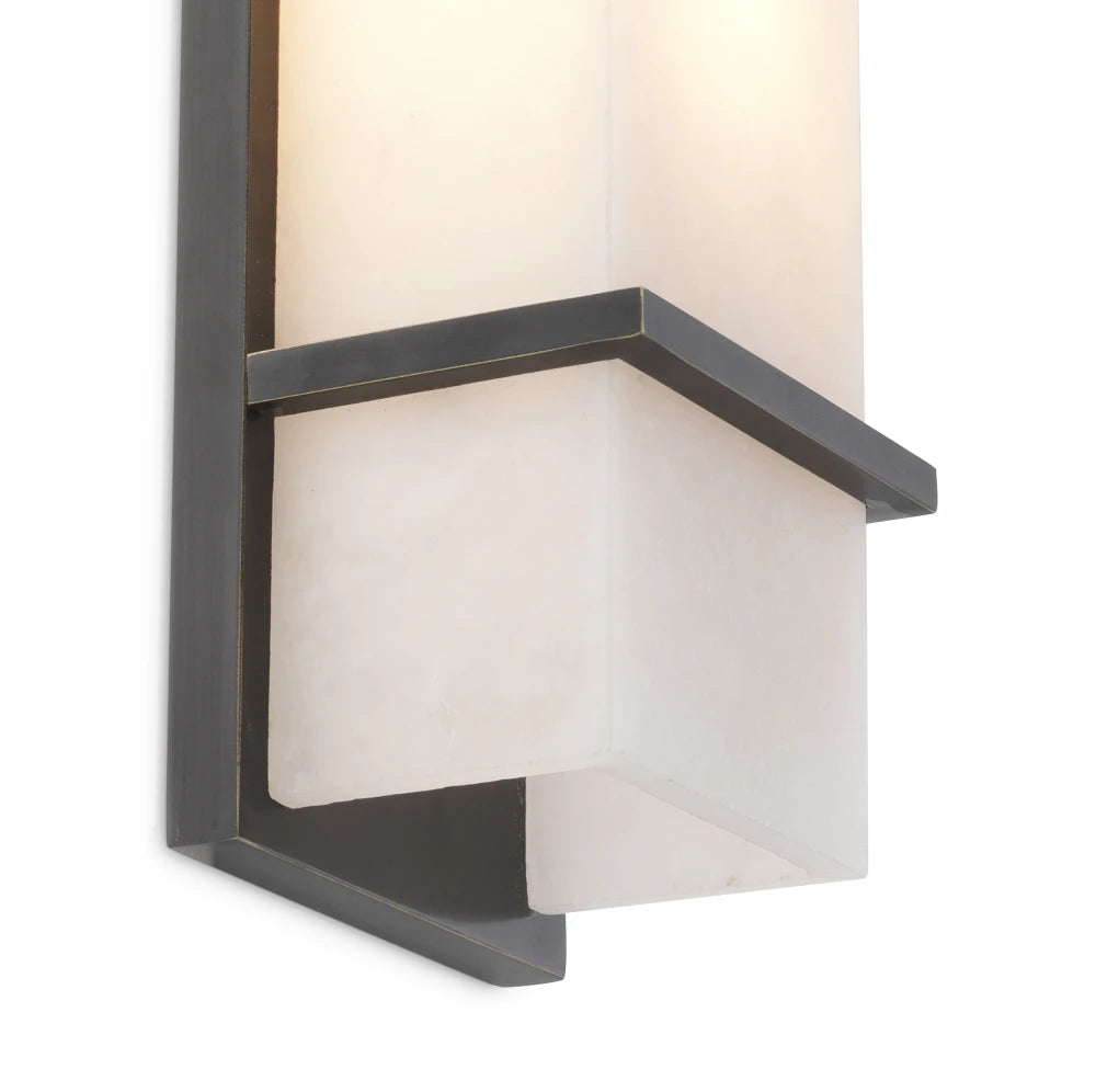 Aplica de perete din Metal Bronz si Alabastru Alb H60xL13cm Spike L Eichholtz