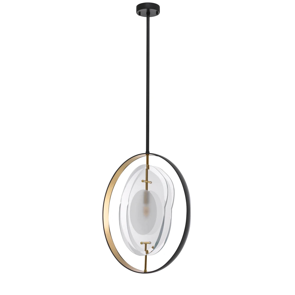 Pendul din Metal Negru/Auriu si Sticla Transparent H58xL43cm Vincente Eichholtz