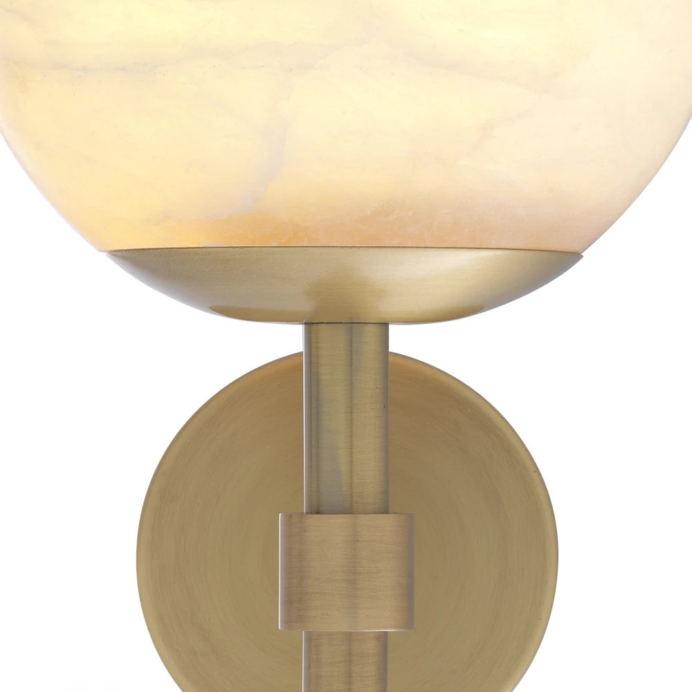 Aplica de perete din Metal Alama si Alabastru Alb H35xL18cm Jade Eichholtz