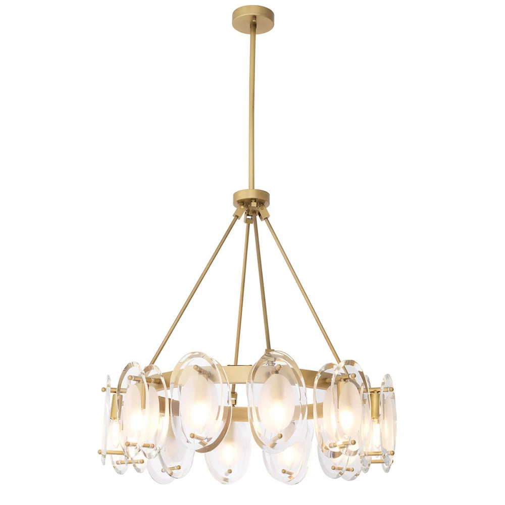 Candelabru din Metal Alama si Sticla Transparent H74xD75cm Sublime Eichholtz