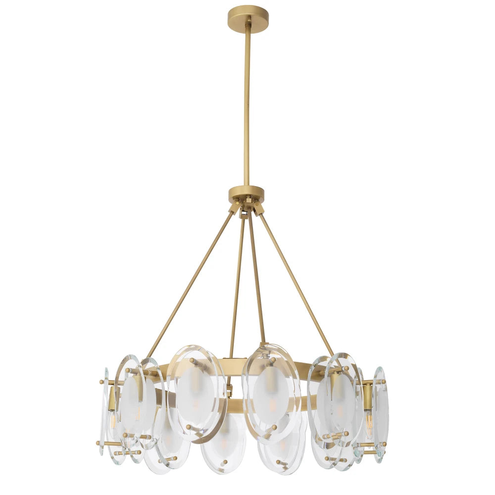 Candelabru din Metal Alama si Sticla Transparent H74xD75cm Sublime Eichholtz