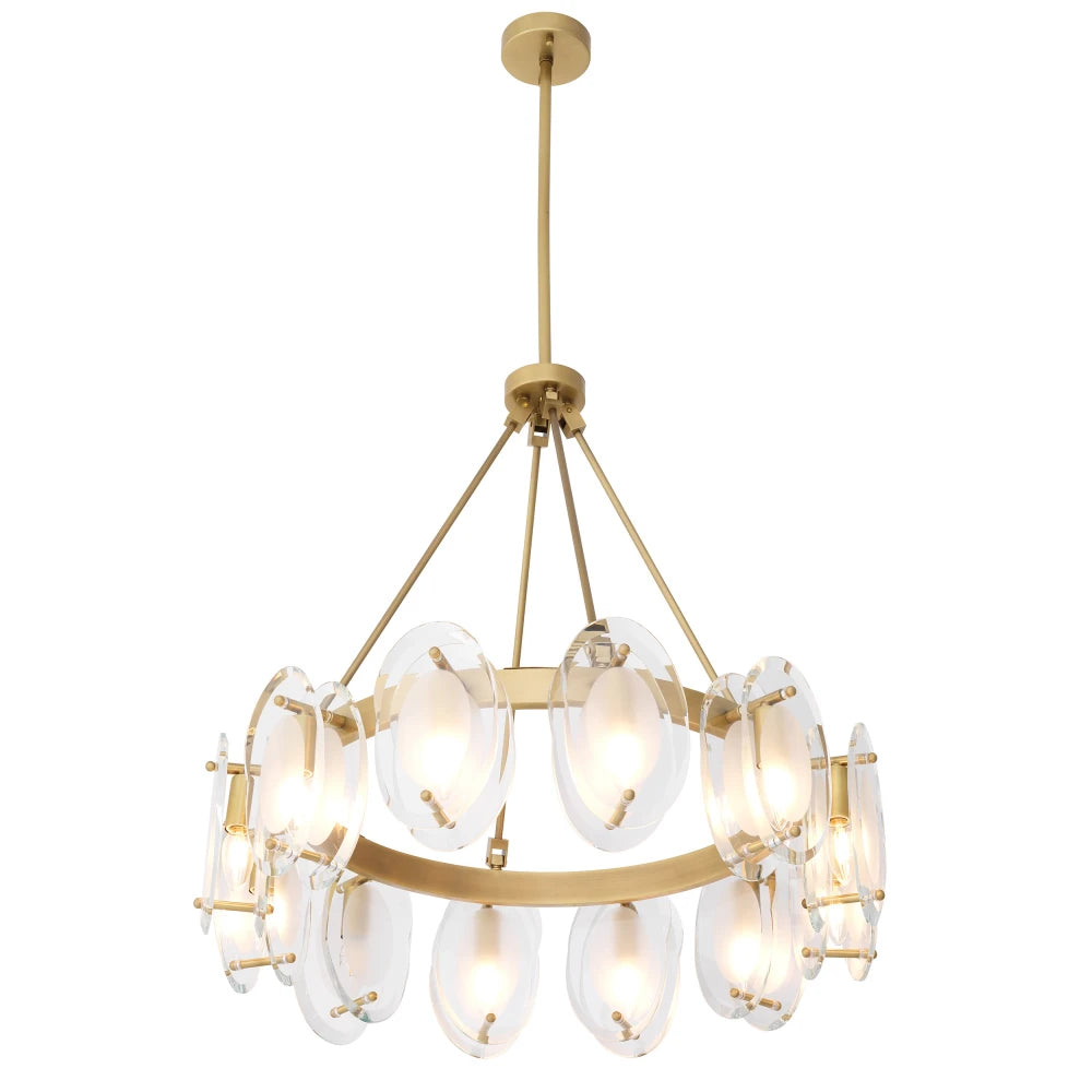 Candelabru din Metal Alama si Sticla Transparent H74xD75cm Sublime Eichholtz