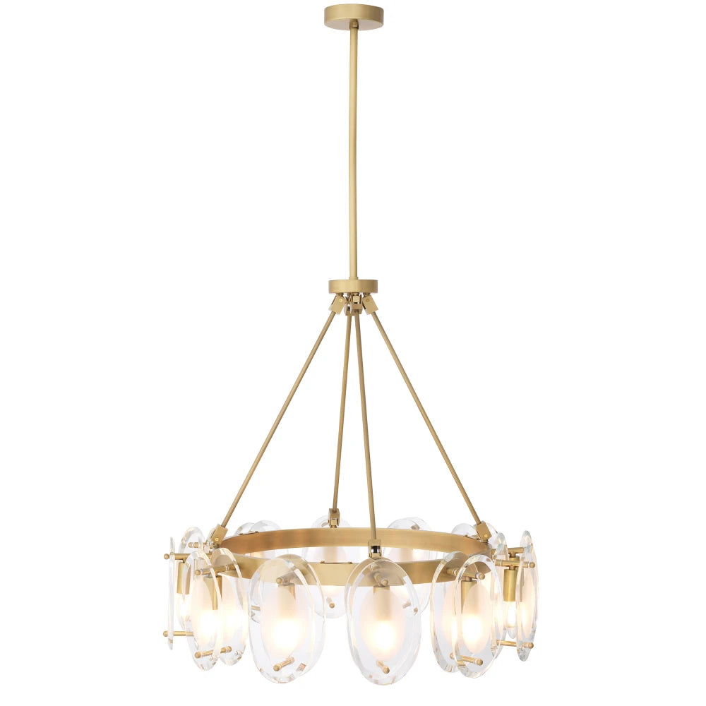 Candelabru din Metal Alama si Sticla Transparent H74xD75cm Sublime Eichholtz