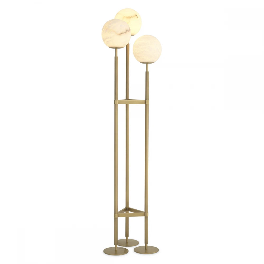 Lampa de podea din Metal Alama si Alabastru Alb H172xL42.5cm Fiori Eichholtz