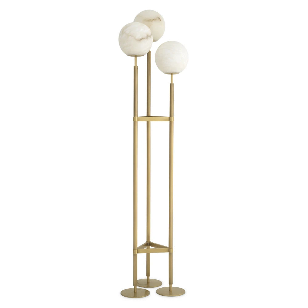 Lampa de podea din Metal Alama si Alabastru Alb H172xL42.5cm Fiori Eichholtz