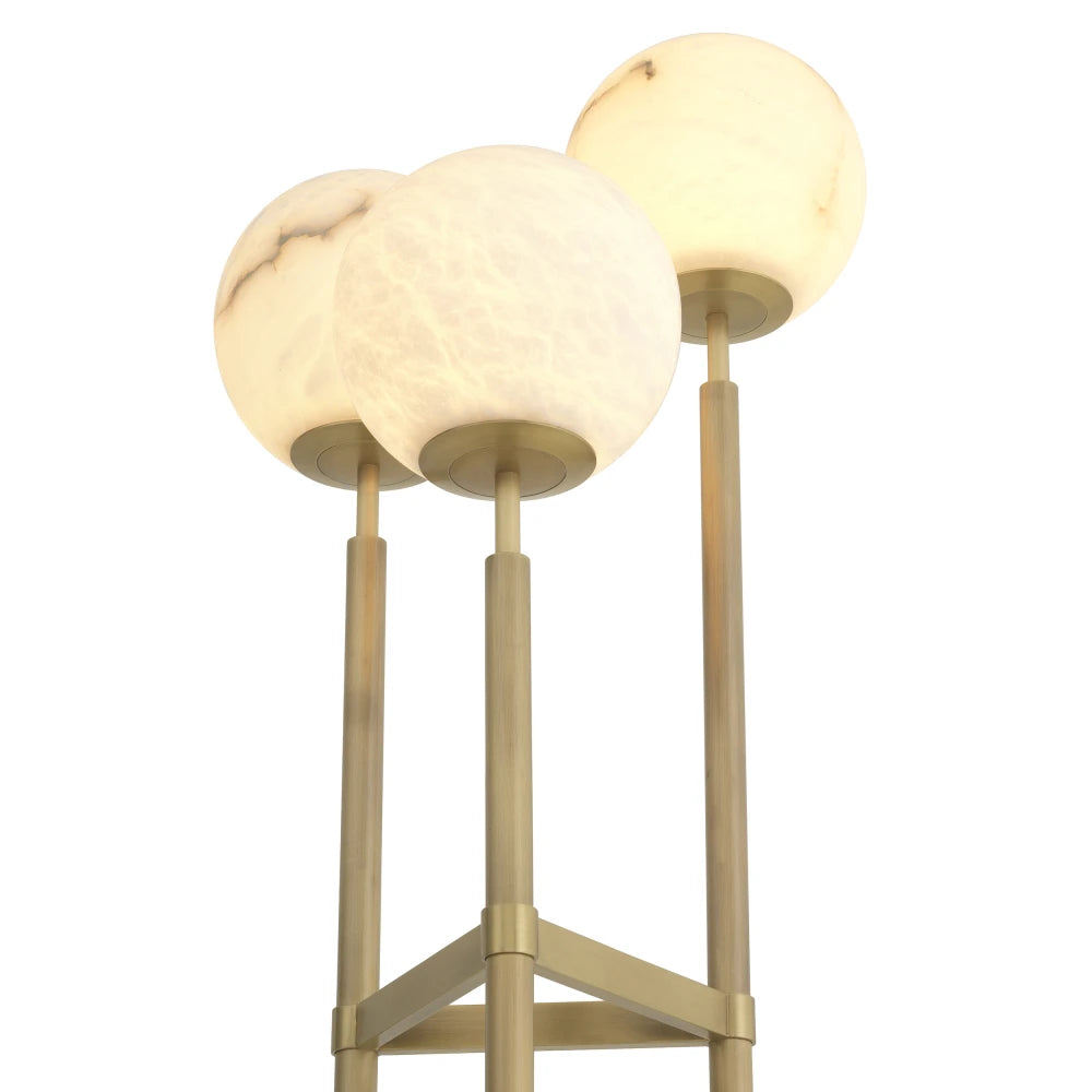 Lampa de podea din Metal Alama si Alabastru Alb H172xL42.5cm Fiori Eichholtz