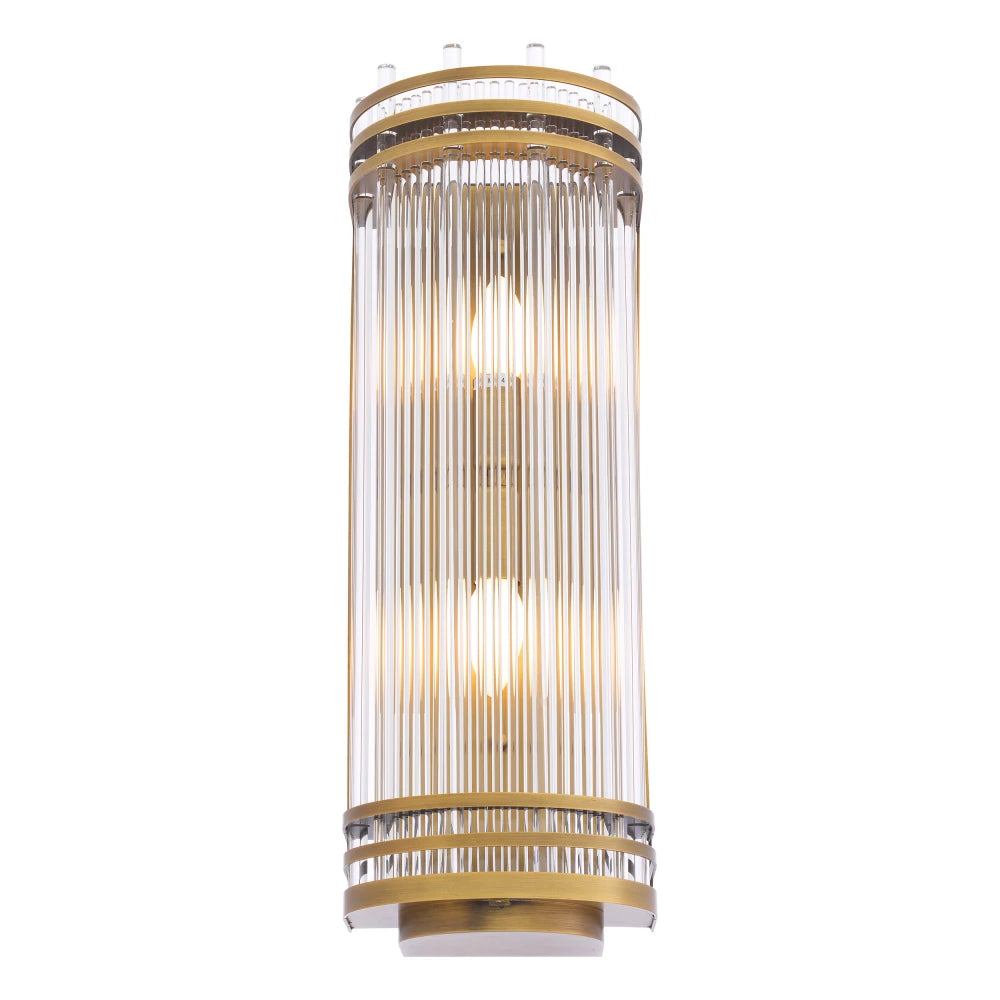 Aplica de perete din Metal Alama si Sticla Transparent H53.5xL18.5cm Gulf L Eichholtz