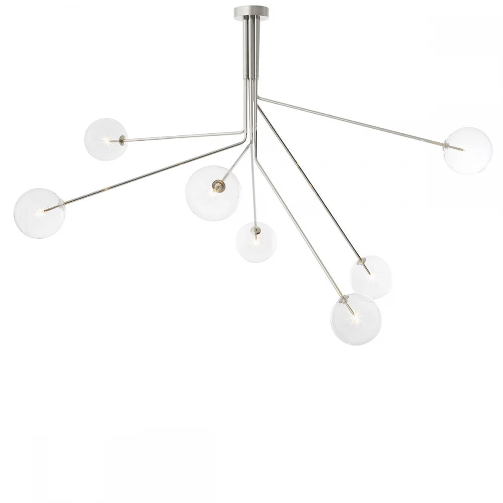 Candelabru din Metal Argintiu si Sticla Transparent H137xD192cm Topaz Eichholtz