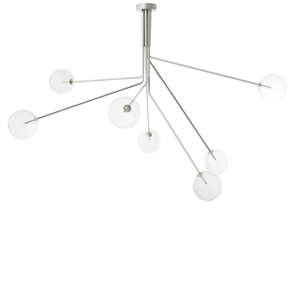Candelabru din Metal Argintiu si Sticla Transparent H137xD192cm Topaz Eichholtz