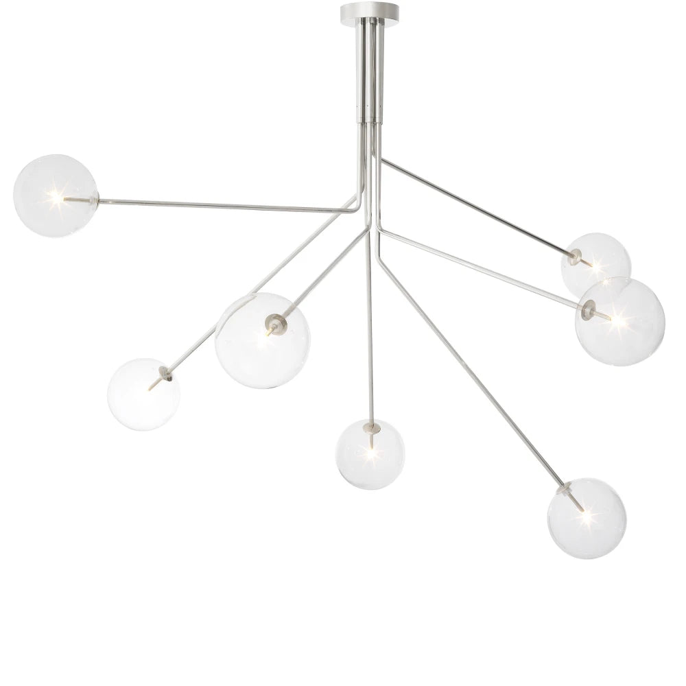 Candelabru din Metal Argintiu si Sticla Transparent H137xD192cm Topaz Eichholtz