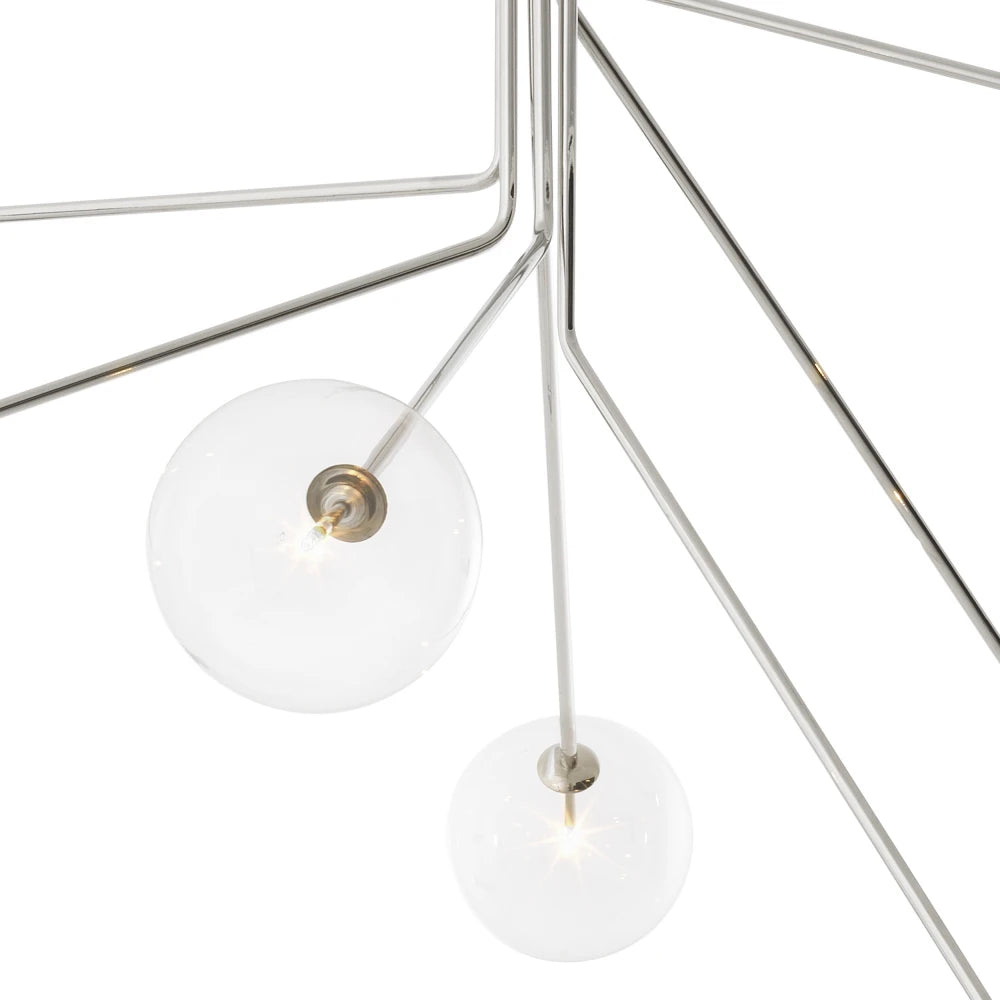 Candelabru din Metal Argintiu si Sticla Transparent H137xD192cm Topaz Eichholtz