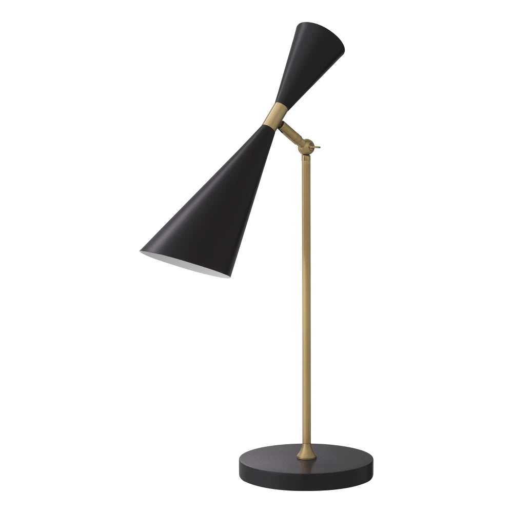 Veioza din Metal/Marmura Negru/Alama si Metal Negru H65xL42.5cm Milos Eichholtz