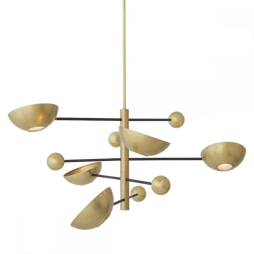 Candelabru din Metal Alama/Negru si Sticla Alama H56.5xD140cm Salinas Eichholtz