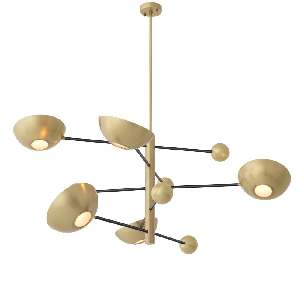Candelabru din Metal Alama/Negru si Sticla Alama H56.5xD140cm Salinas Eichholtz